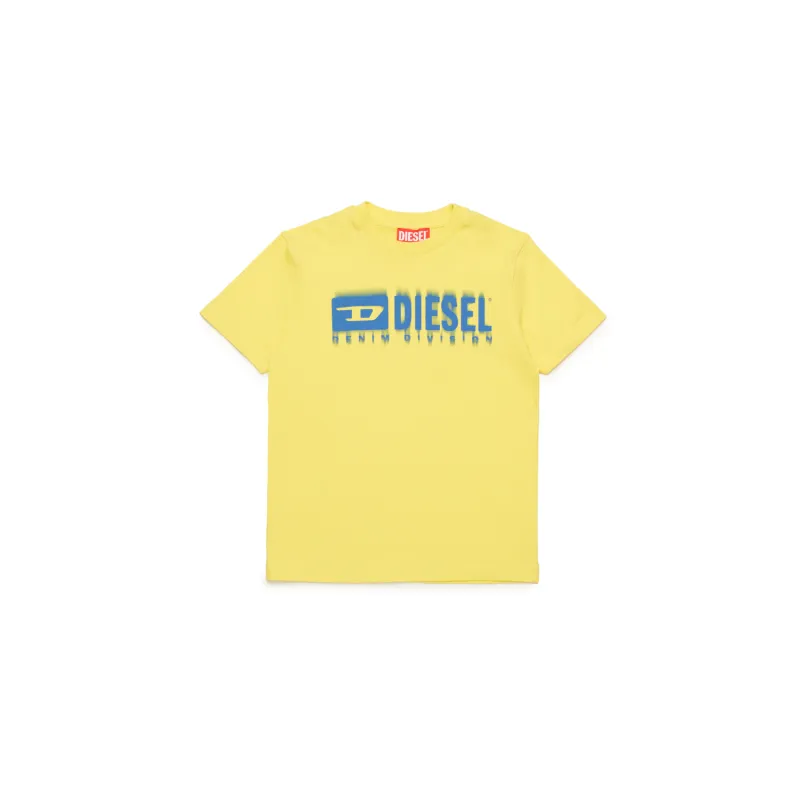 YELLOW TSHIRT SHORT SLEEVE BLUE DIESEL LOGO / J02033-00Y19-K208