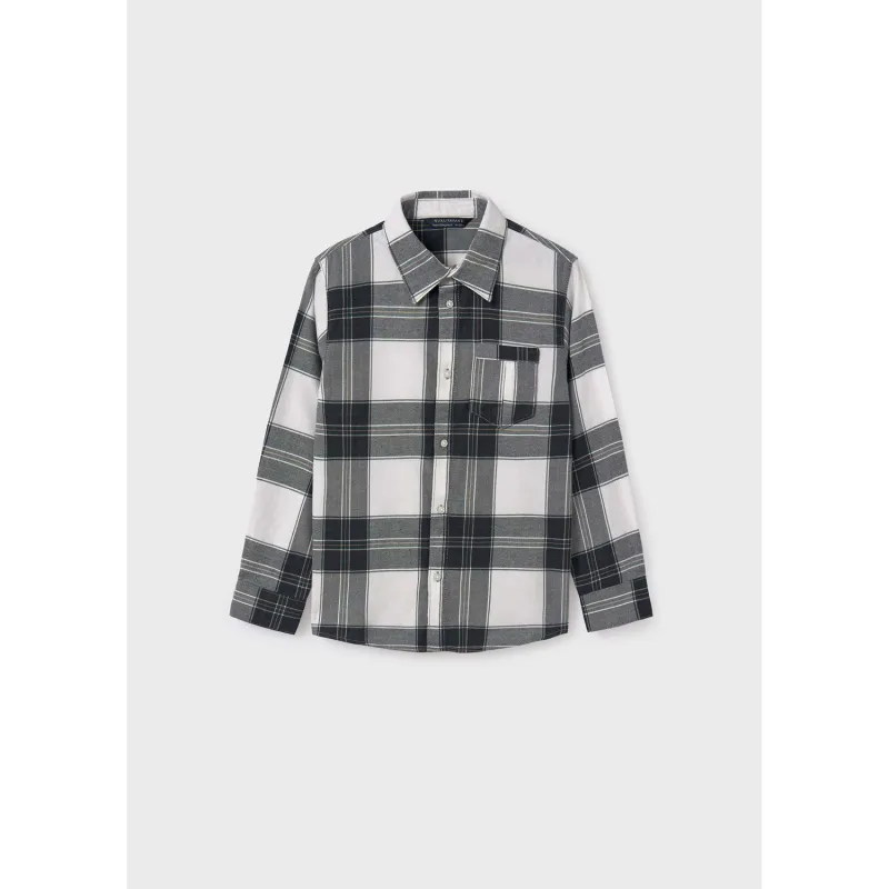 BLACK & WHITE PLAID SHIRT LONG SLEEVE / 7111-061