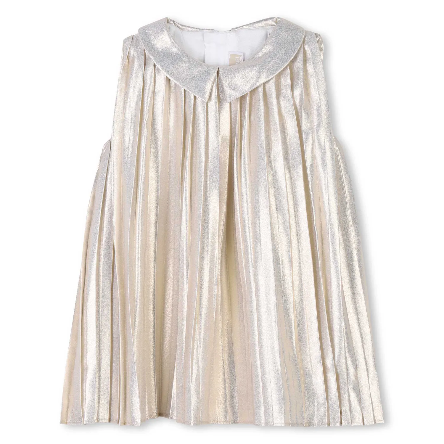 Michael Kors Girls Light Gold Dress Pleated Sleeveless Collar | Style  30307-Z99