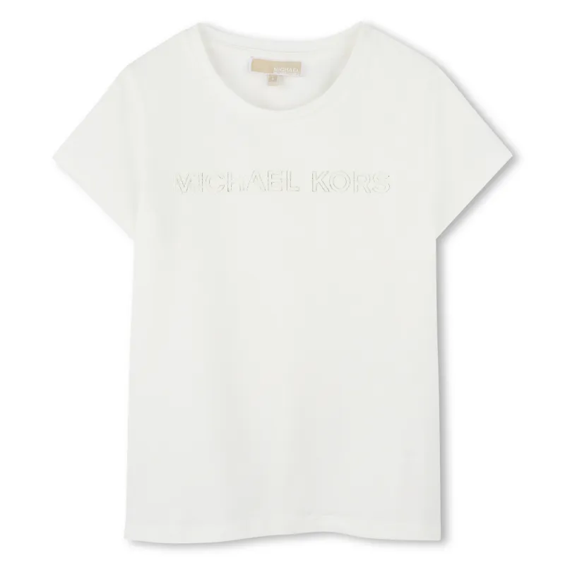 OFF WHITE TSHIRT GOLD M.KORS LOGO SHORT SLEEVE / R30314-117