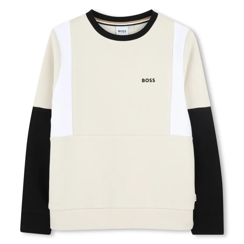 BEIGE COLORBLOCK SWEATTOP / J52026-21C