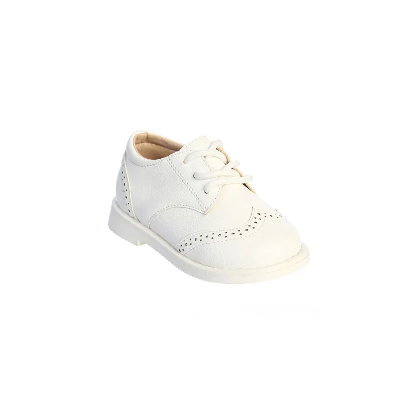 WHITE SHOE WITH LACES PINHOLE CUTOUT BABY BOY'S / TTS163