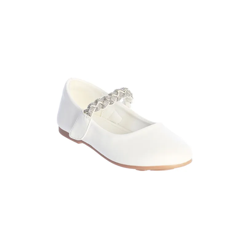 WHITE SHOE WITH RHINESTONE STRAP BABY GIRL / TTS169