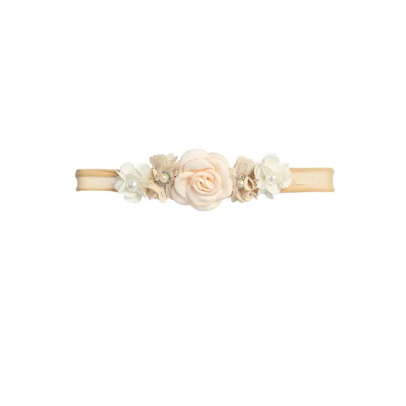 CHAMPAGNE FLORAL HEADBAND SOFT BABY / 142
