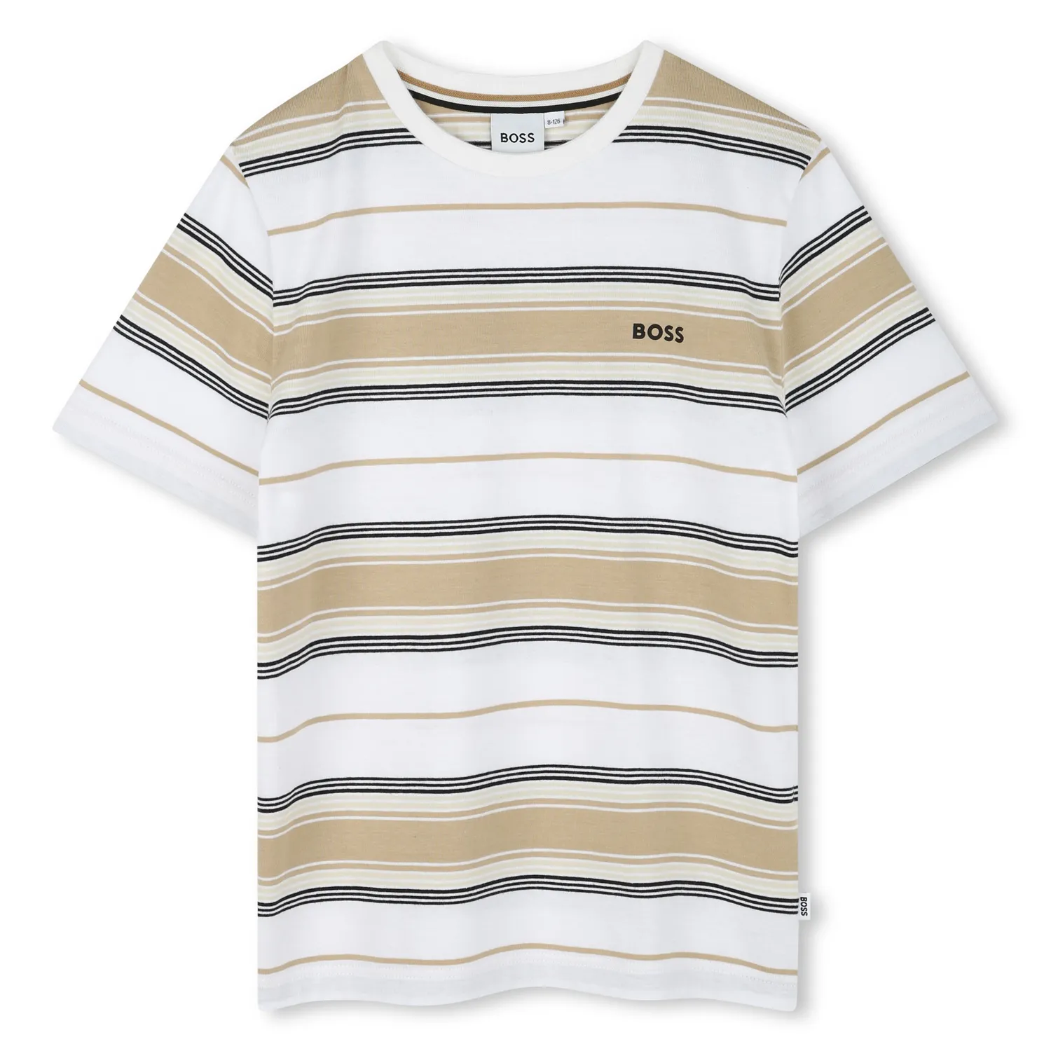 BEIGE & WHITE STRIPED TSHIRT SHORT SLEEVE / J52045-249