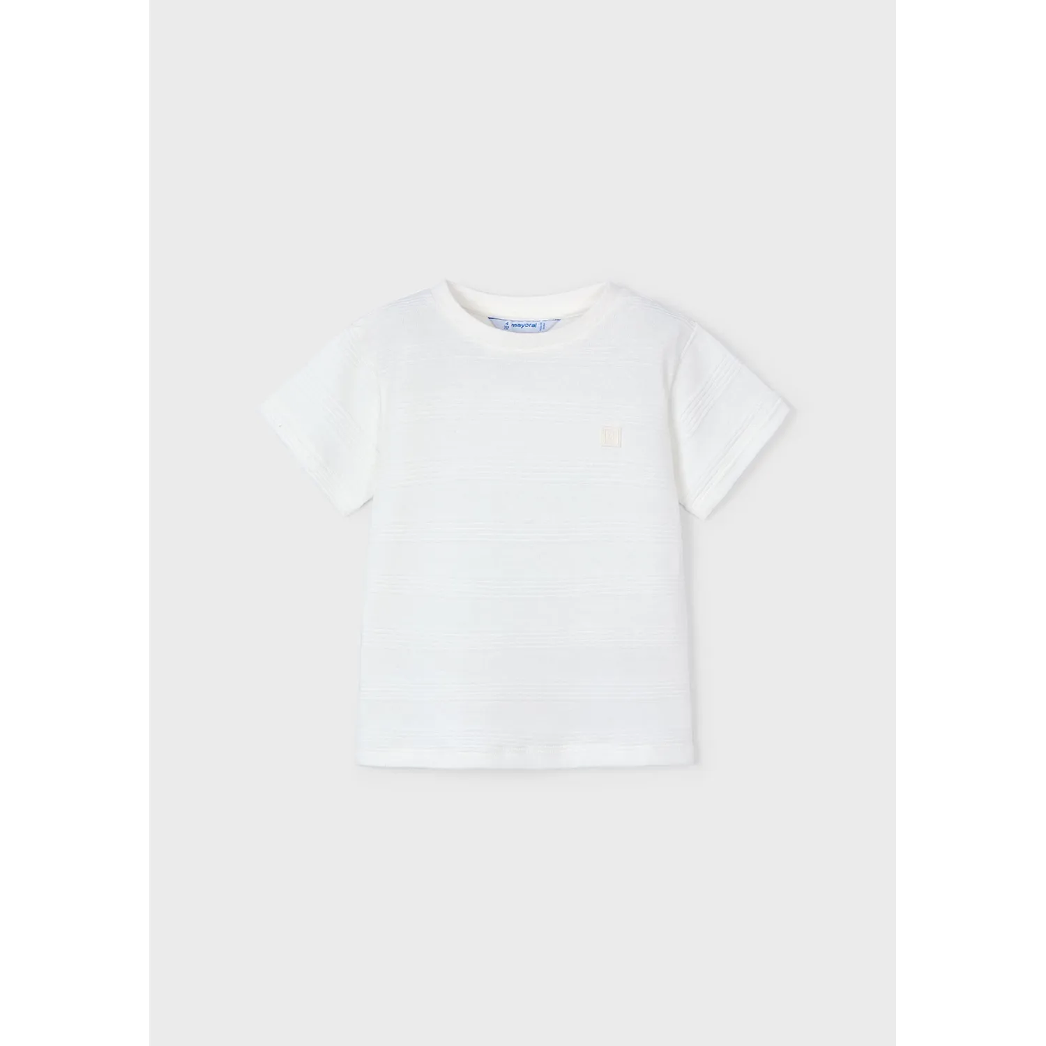 CREAM TSHIRT SHORT SLEEVE RAISED STRIPES / 3028-088