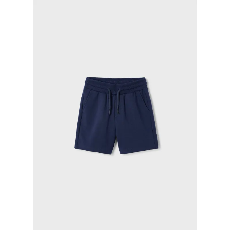 NAVY FLEECE SHORTS BASIC WITH POCKETS / 611-081