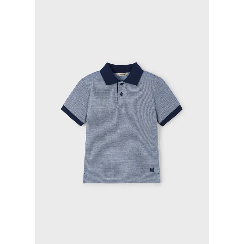 NAVY POLO TOP DARK NAVY COLLAR SHORT SLEEVE / 3105-054