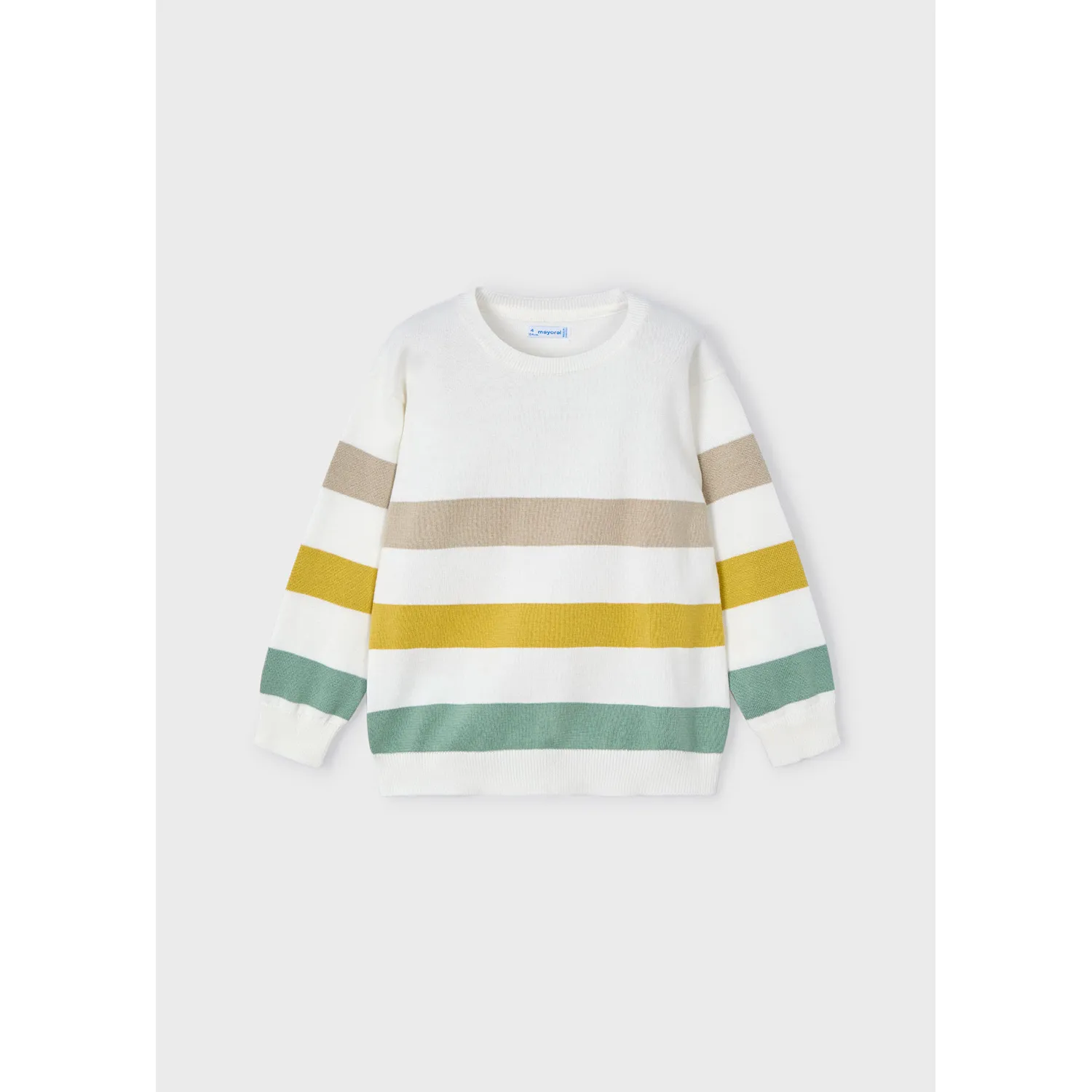 STRIPED SWEATER WHITE YELLOW & GREEN LONG SLEEVE / 3366-096