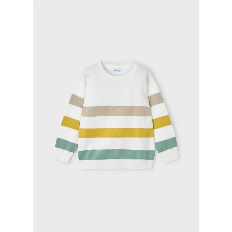 STRIPED SWEATER WHITE YELLOW & GREEN LONG SLEEVE / 3366-096