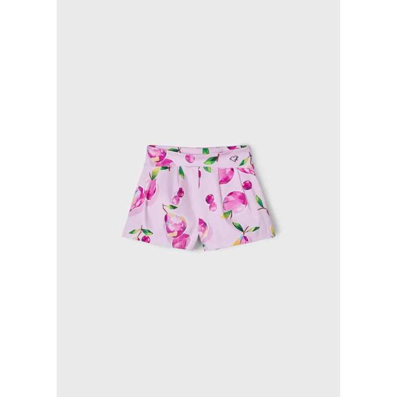 MAUVE PRINTED SKORT PEAR & CHERRIES PRINT / 3905-020
