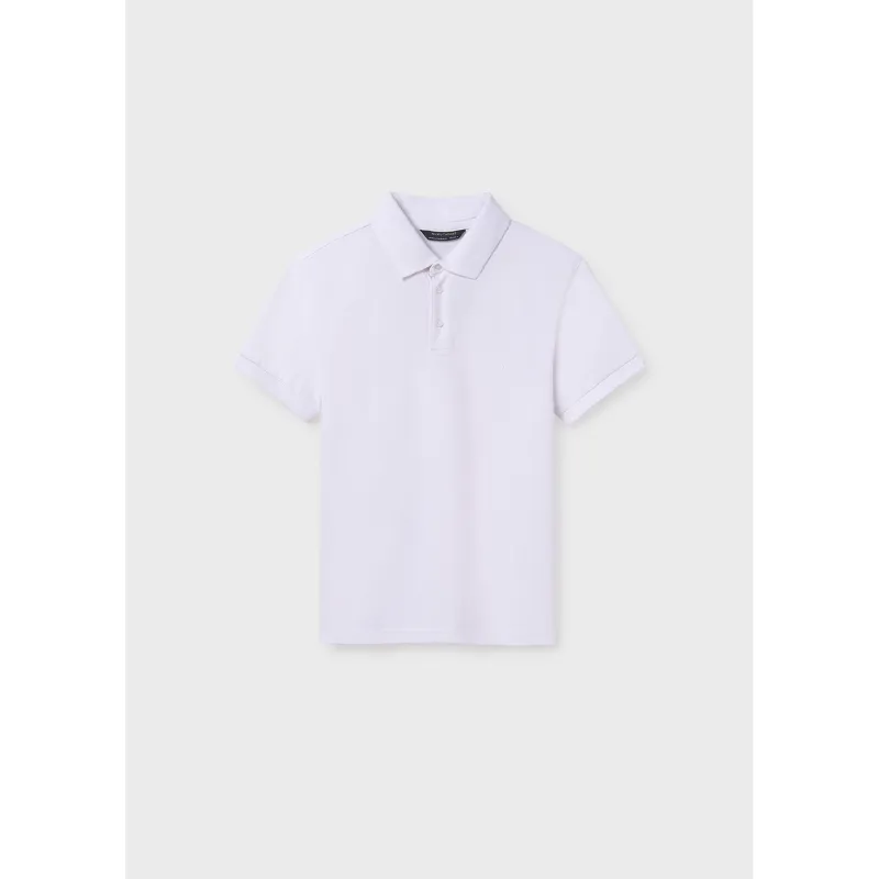 WHITE POLO TOP BASIC SHORT SLEEVE / 890-078
