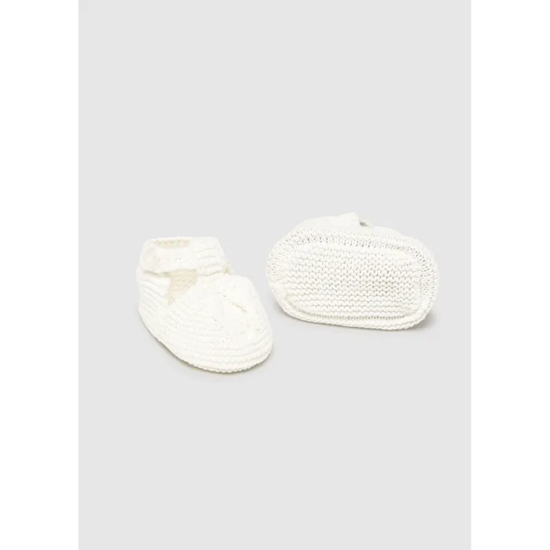 OFF WHITE KNIT BOOTIES / 9908-037