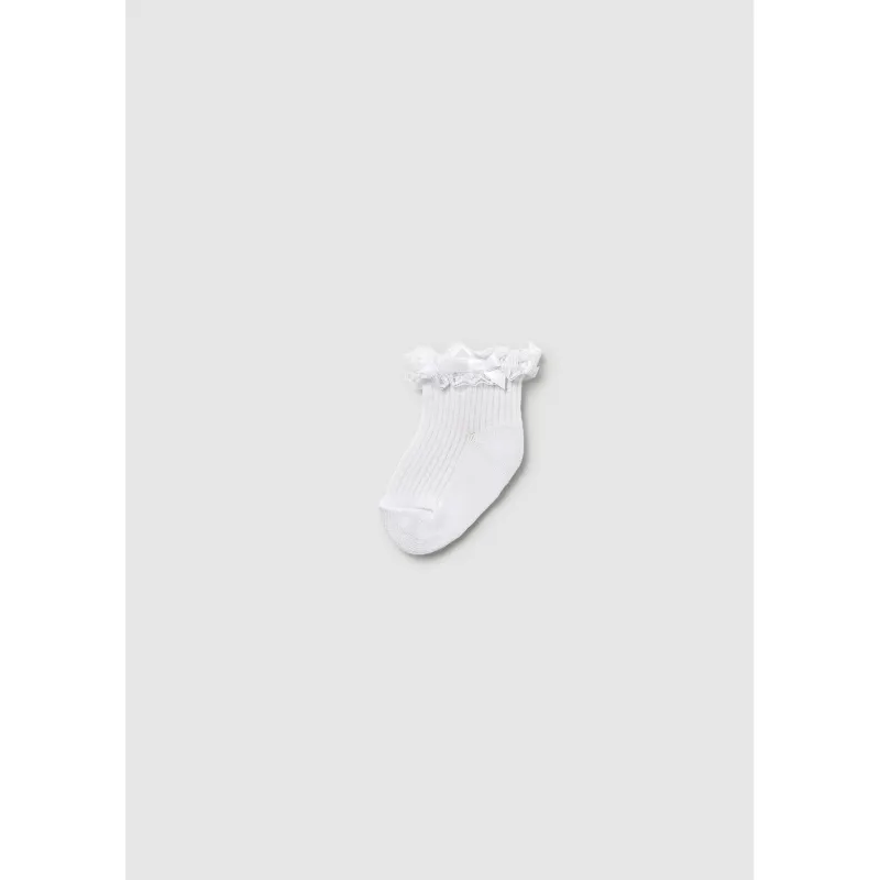 WHITE DRESSY SOCKS LACE TRIM / 9868-079