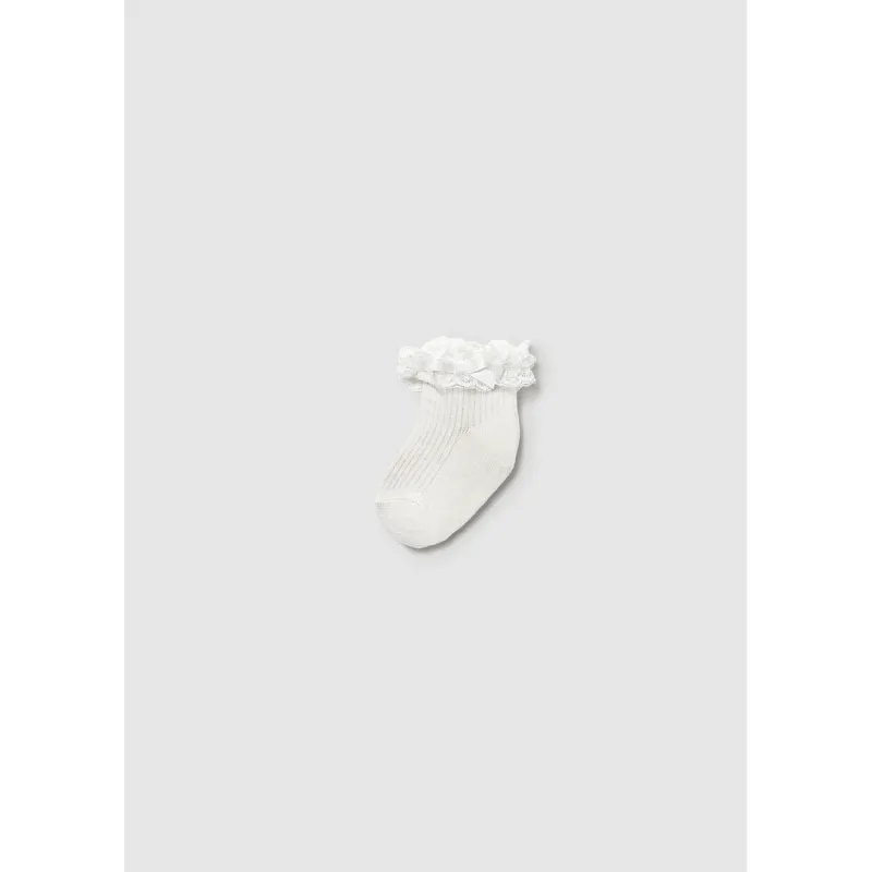 IVORY DRESSY SOCKS LACE TRIM / 9868-076