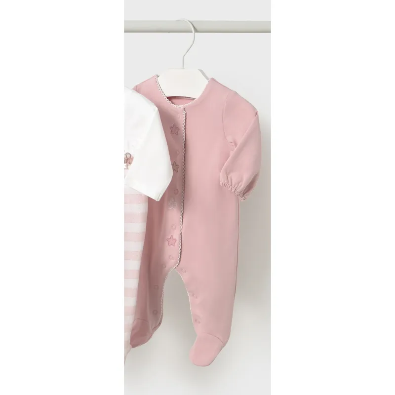 BABY ROSE ONZIE SLEEPER STAR EMBRODIERY FRONT CLOSURE / 1750-063
