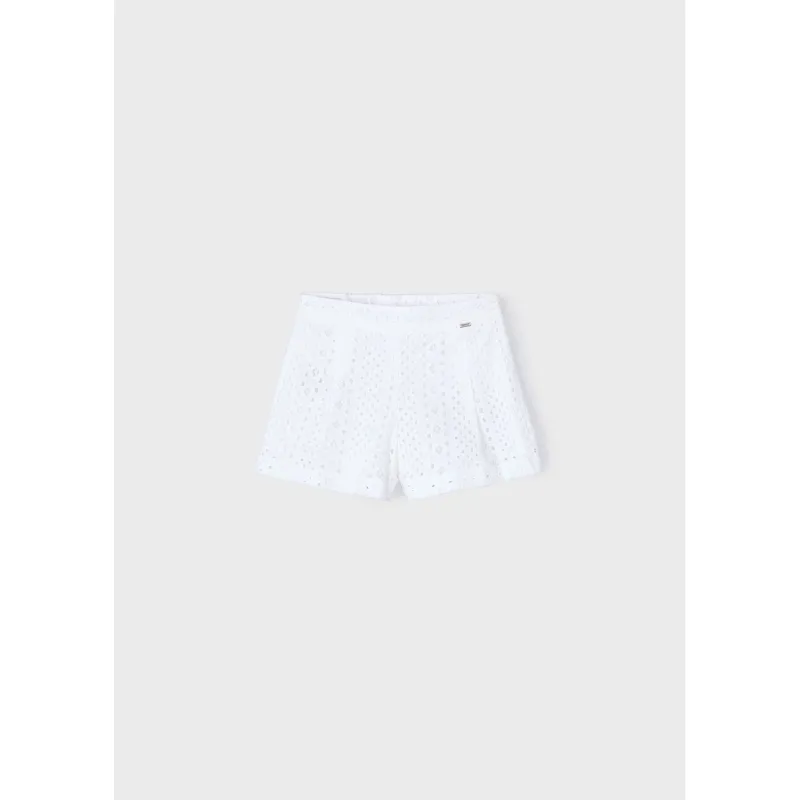 WHITE SHORTS LACE CUTOUT / 3285-079