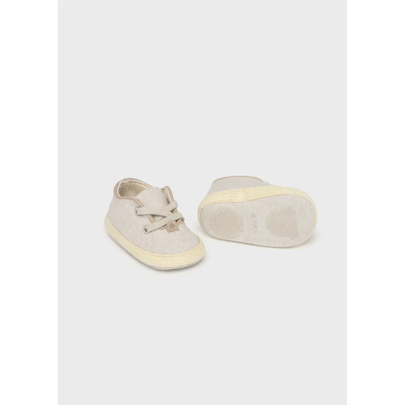BEIGE CANVAS SHOE WITH LACES / 9896-066