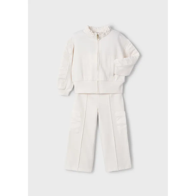 BEIGE 2PC TRACK SUIT ZIP CLOSURE / 3878-020