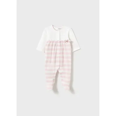 PINK STRIPED ONZIE -SLEEPER FRONT CLOSURE / 1750-065