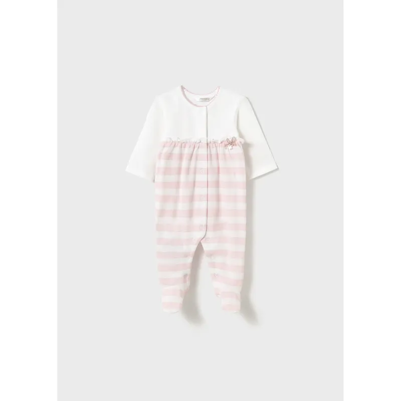 PINK STRIPED ONZIE -SLEEPER FRONT CLOSURE / 1750-065