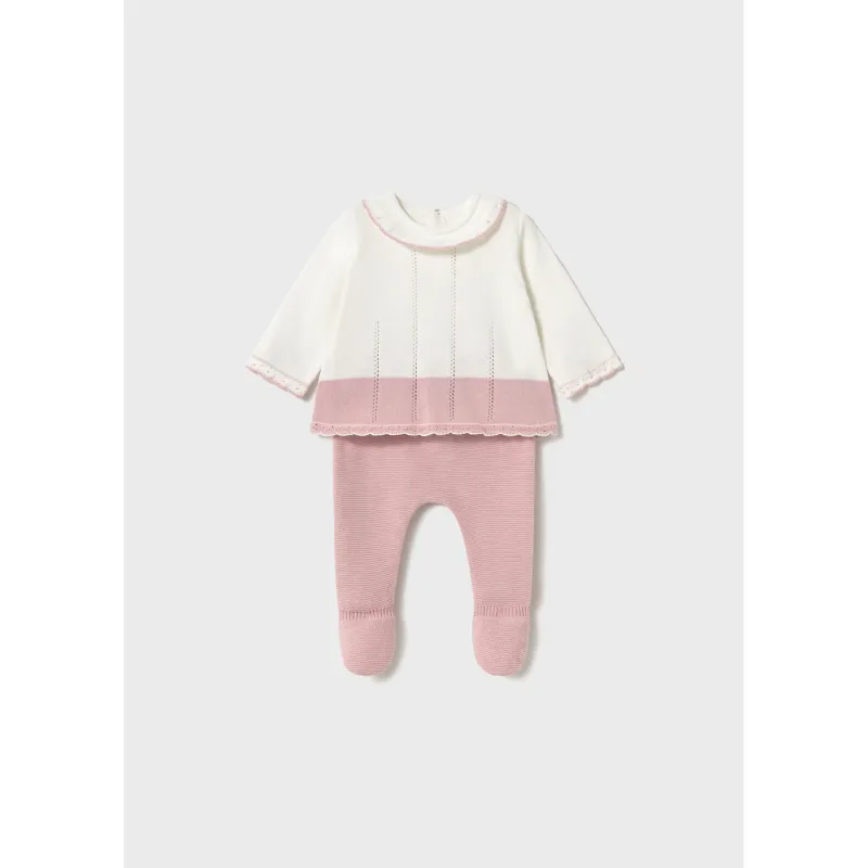 WHITE & PINK KNIT LEG WARMER SET / 1587-094