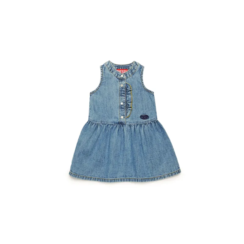 DENIM DRESS SLEEVELESS FRONT CLOSURE / K00597-K01