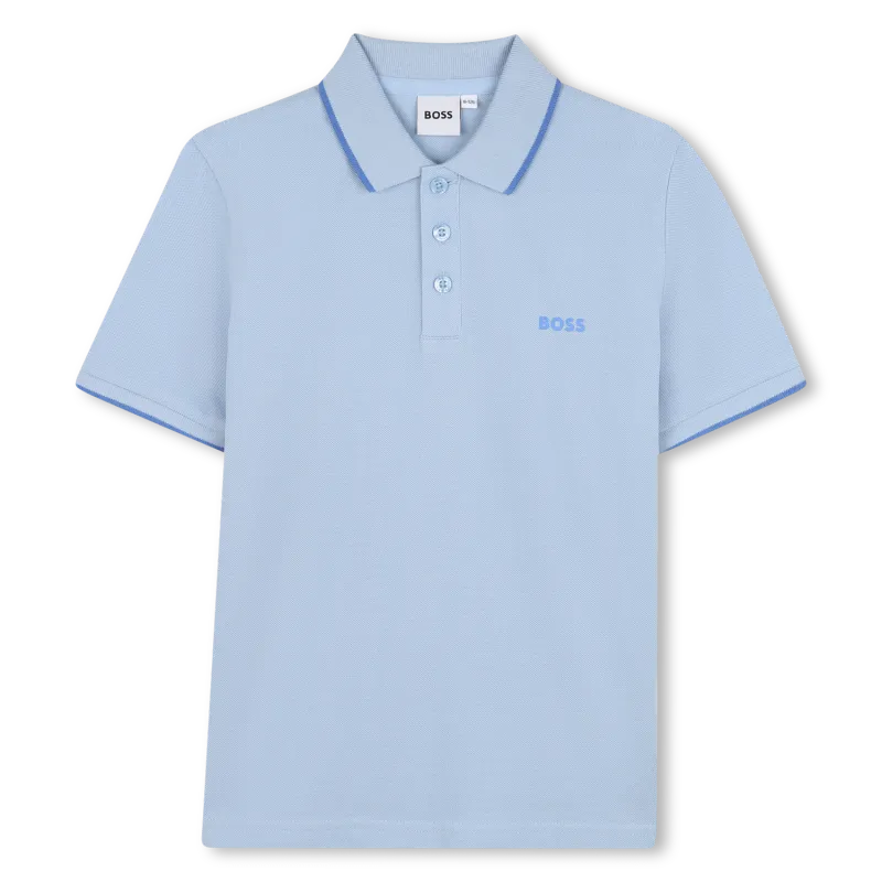 LIGHT BLUE POLO TOP SHORT SLEEVE / J52011-887