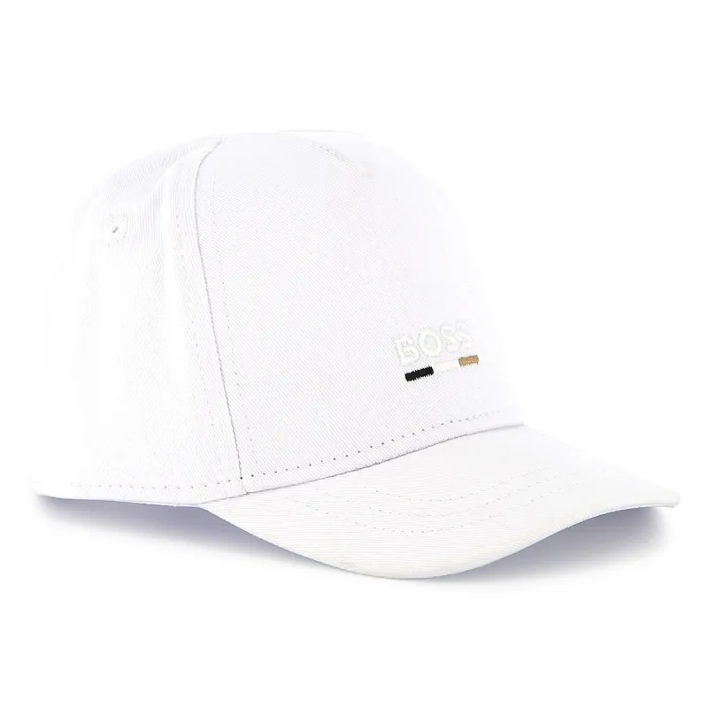 WHITE BASEBALL CAP BOSS LOGO / J51695-10P