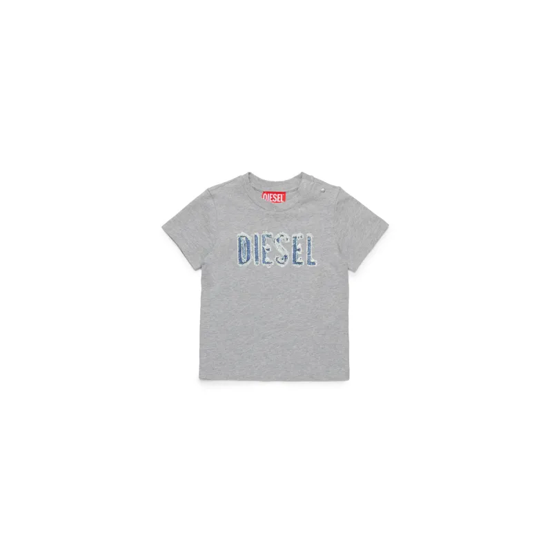GREY TSHIRT SHORT SLEEVE DIESEL PRINT / K00615-K963