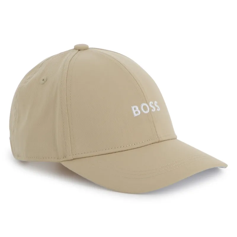 BEIGE BASEBALL CAP WHITE LOGO / 51685-249