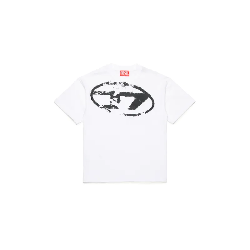 WHITE TSHIRT SHORT SLEEVE BLACK D LOGO / J02240-K100