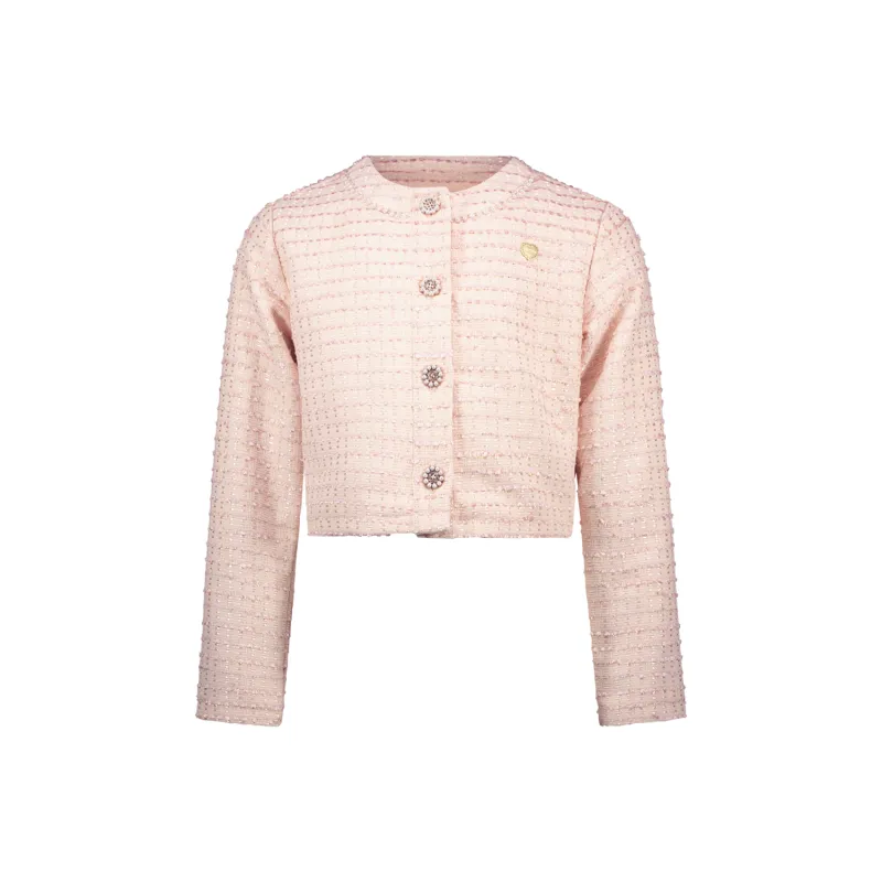 PINK LILAC TWEED JACKET PEARL RHINESTONE BUTTONS / C411-5142-622