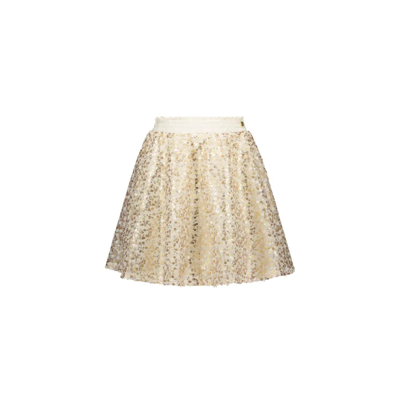 CREAM GOLD SEQUIN TULLE SKIRT / C411-5718-413