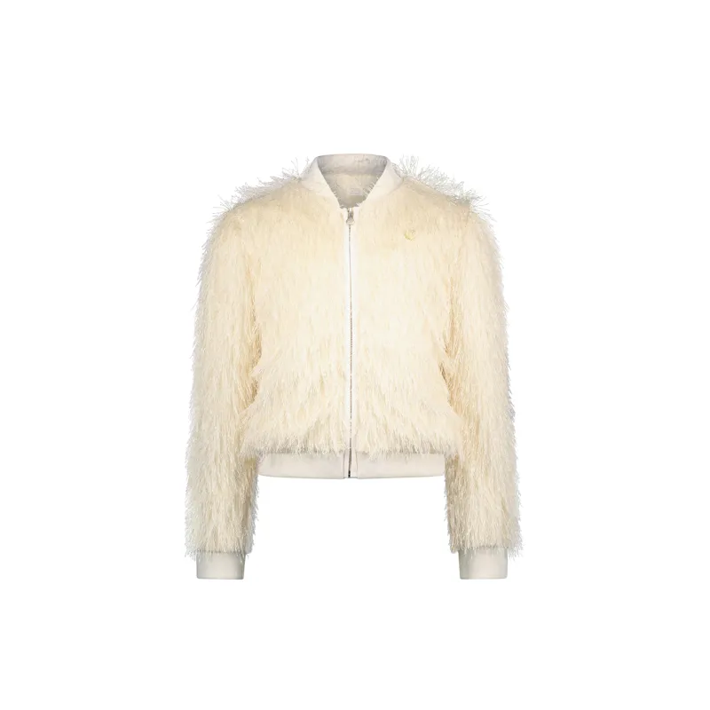 CREAM FUZZY BOMBER JACKET / C411-5110-012