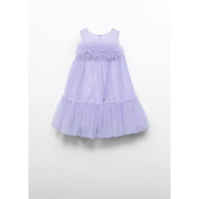 LILAC TULLE DRESS RUFFLE BODICE TRIM / 5051-066