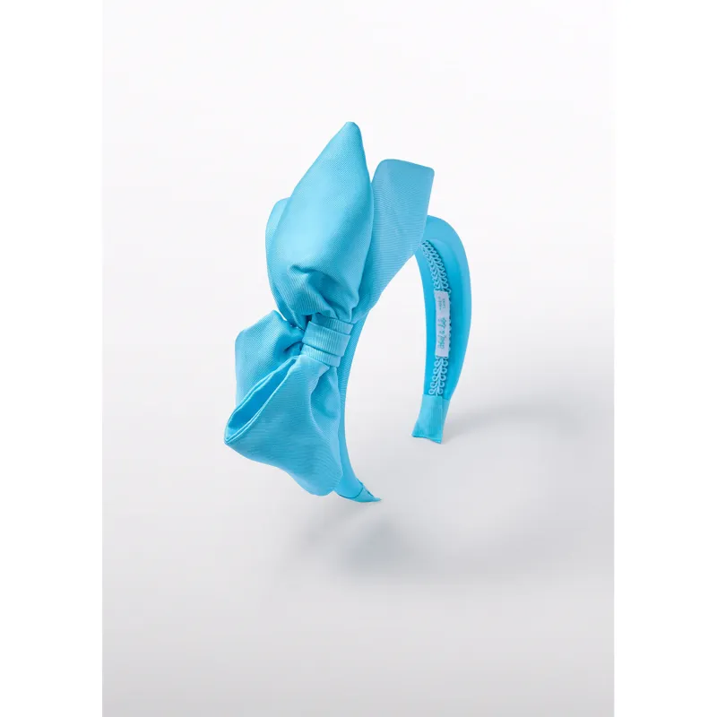 TURQUOISE BLUE MIKADO HEADBAND BOW TRIM / 5452006