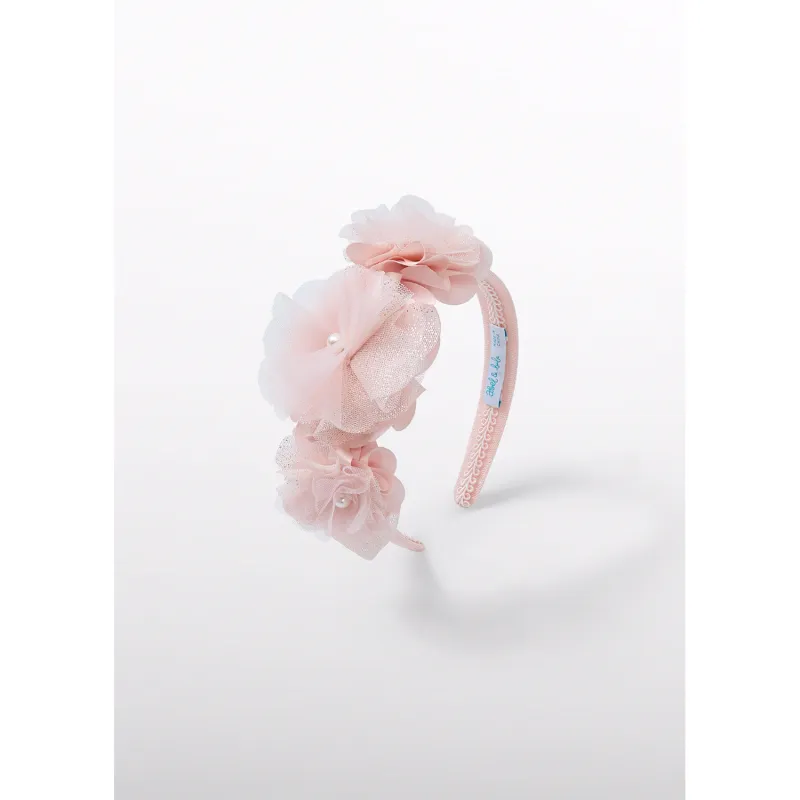 PINK SHIMMER FLOWER HEADBAND / 5444-051