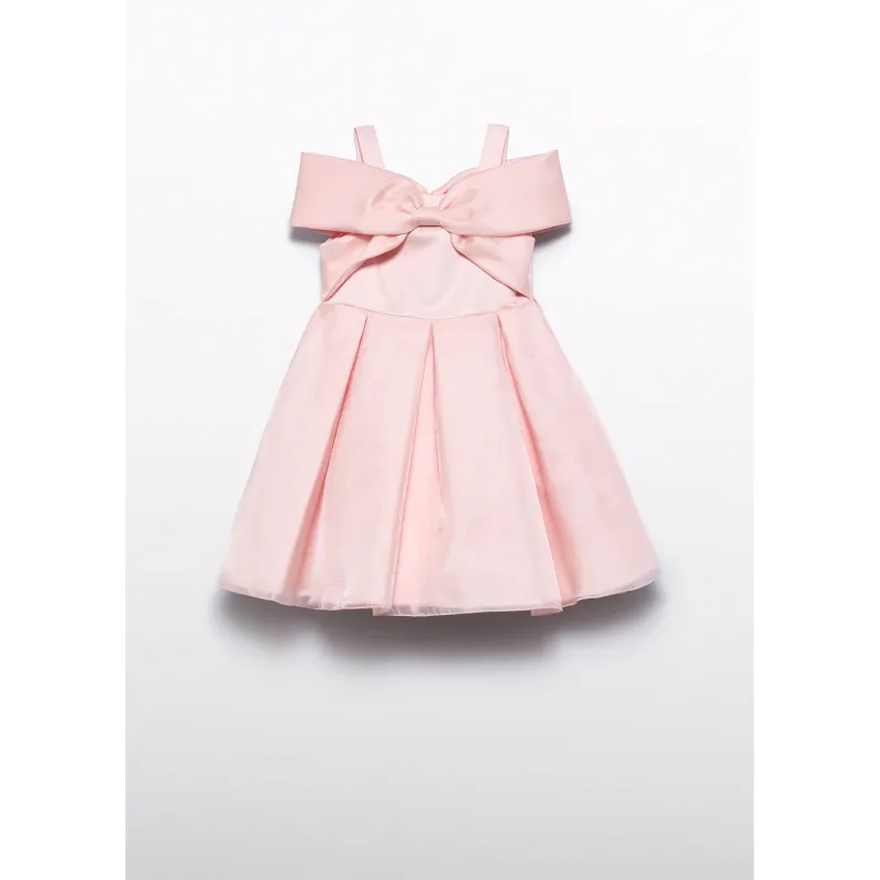 LIGHT PINK DRESS PLEATED OFF THE SHOULDER NECKLINE / 5031-51
