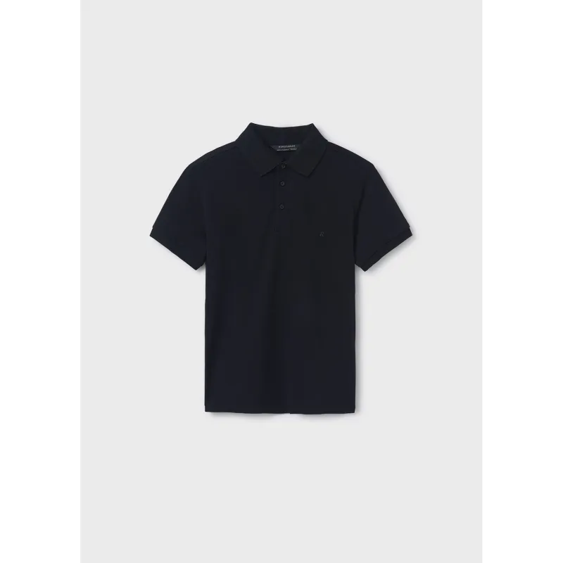 BLACK POLO TOP SHORT SLEEVE / 890-082