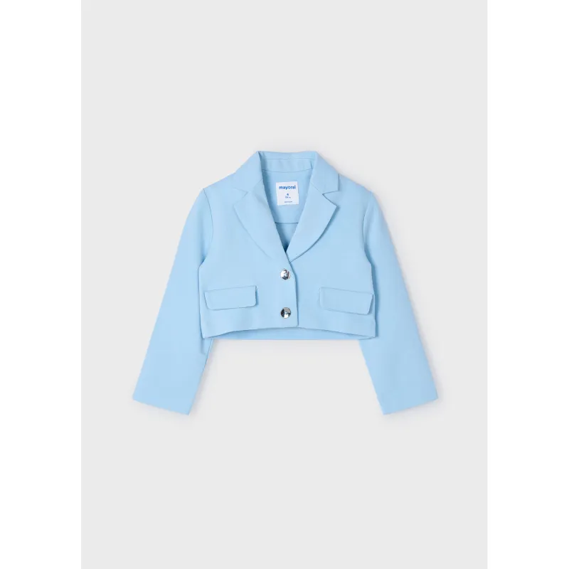 LIGHT BLUE JACKET 2BUTTONS IMITATION POCKETS / 3405-071