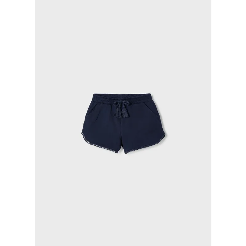 NAVY CHENILLE SHORTS EYELET TRIM / 607-017
