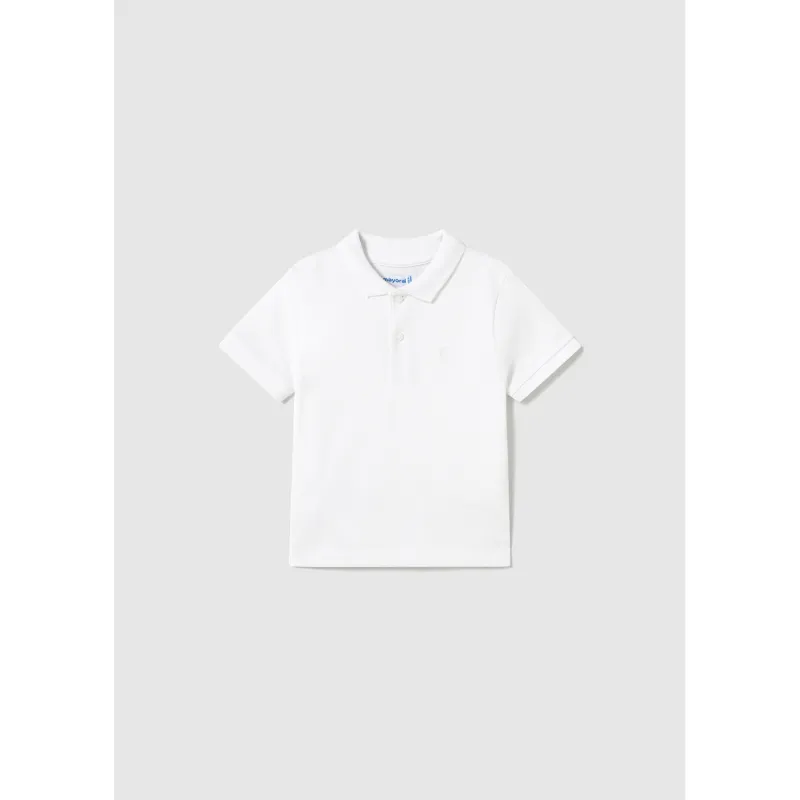 WHITE POLO TOP SHORT SLEEVE BASIC / 102-020
