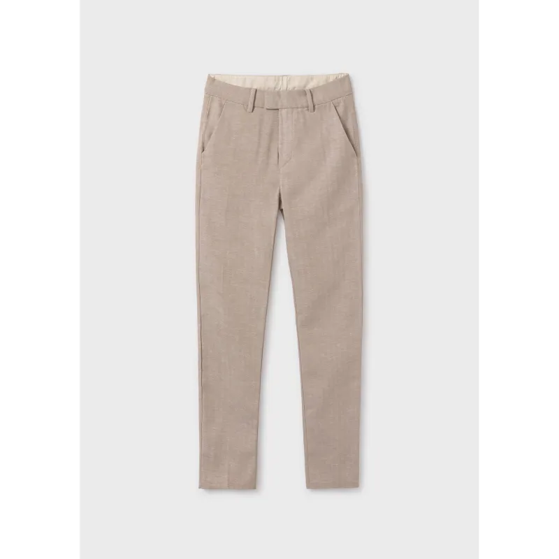 BEIGE DRESS PANT TONE ON TONE PATTERN / 6524-024