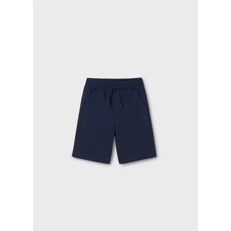 NAVY FLEECE SHORTS WITH POCKET / 600-056