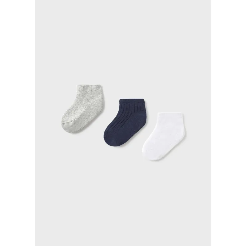 WHITE NAVY GREY SHOE SOCK SET SHORT / 10869-044