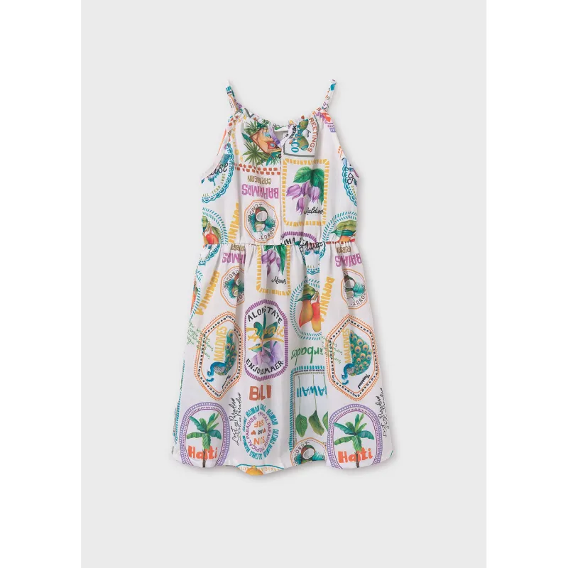 MULTICOLORED CREAM PRINTED SUNDRESS / 6986-028