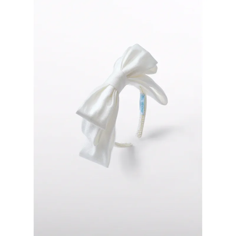 CREAM HEADBAND SHIMMER BOW TRIM / 9442-050