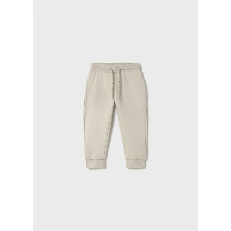 BEIGE FLEECE PANT CUFFED BASIC / 711-085