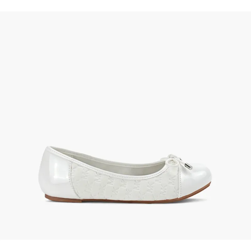 WHITE SLIP ON SHOE KEYNA BOW PRINTED MK LOGO / MK01365117